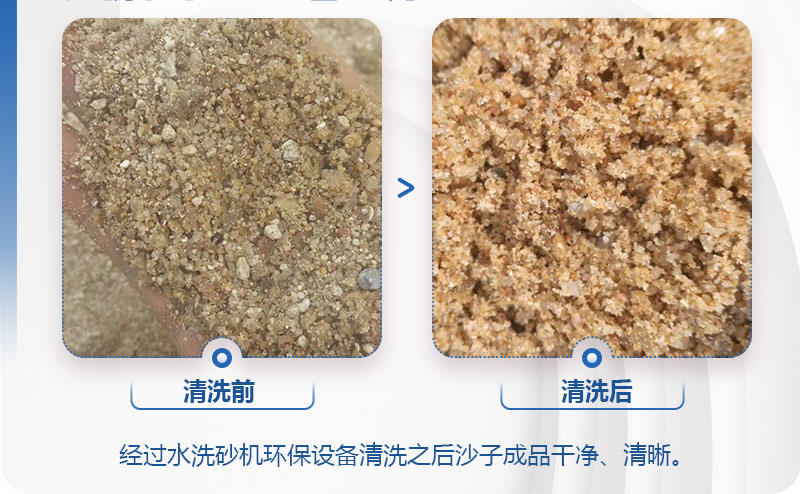 水洗沙機(jī)環(huán)保設(shè)備清洗物料前后對(duì)比圖