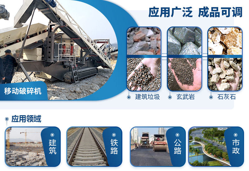 移動式破碎機(jī)應(yīng)用廣泛