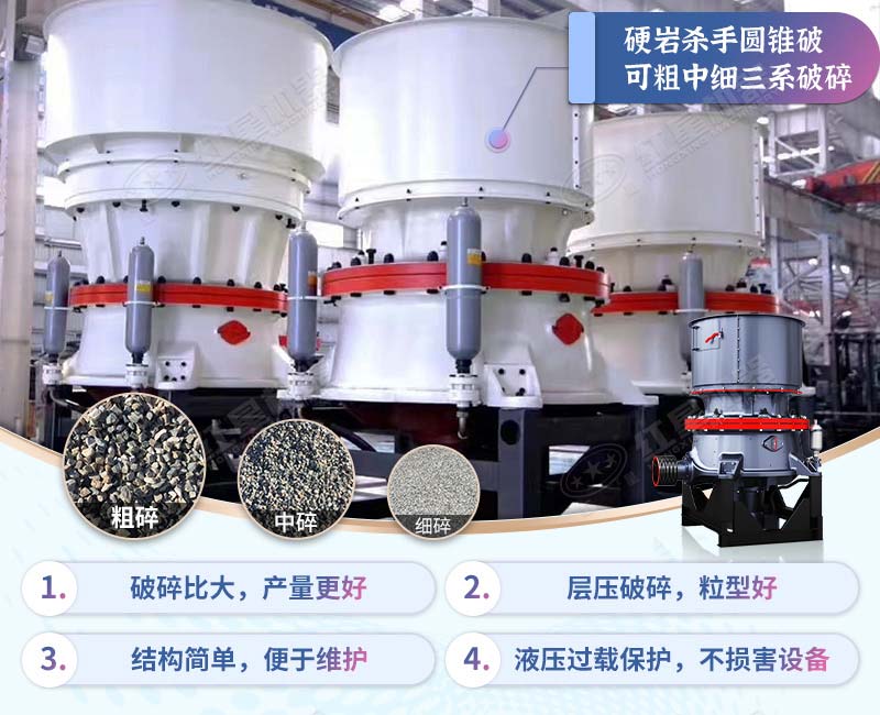 圓錐破碎機(jī)出料石子成品3-64mm