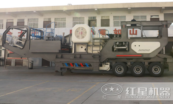 HX輪胎顎破移動(dòng)破碎站廠區(qū)發(fā)貨圖