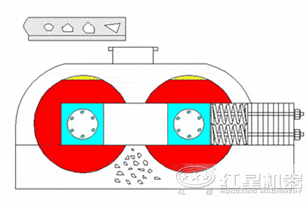 對輥式粉碎機(jī)作業(yè)原理圖