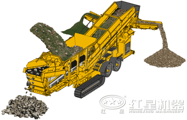 可移動式基建垃圾破碎設備原理圖