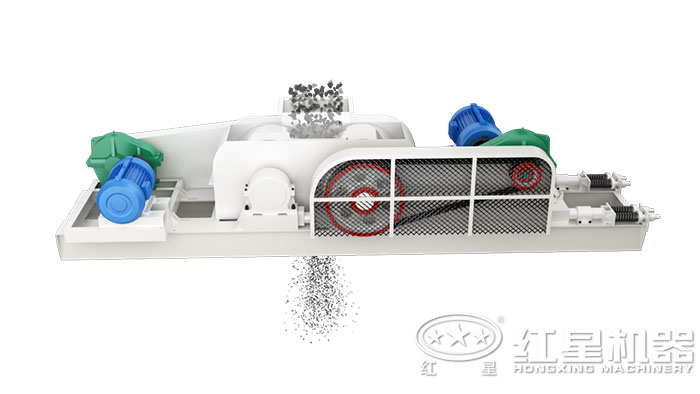 對輥破碎機加工物料演示