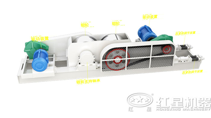 雙輥破碎機內(nèi)部輥輪細節(jié)