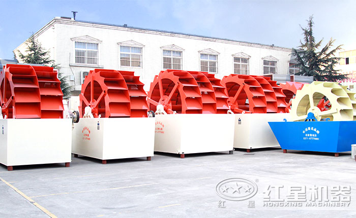 廠(chǎng)區(qū)整齊排列洗砂機(jī)圖