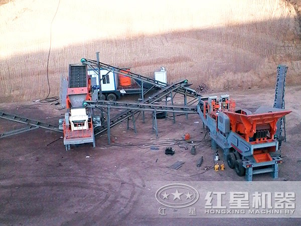 建筑垃圾破碎站多臺聯機作業(yè)，處理方式更多樣